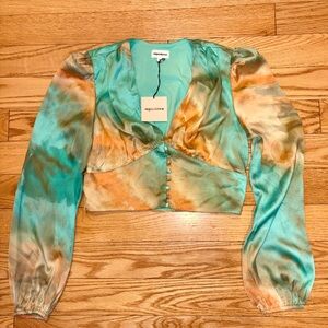 Superdown Turquoise and Orange Blouse